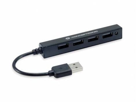 Conceptronic HUBBIES05B 4 port USB 2.0 hub Fekete