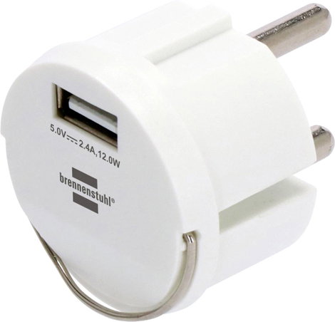 Brennenstuhl USB-s töltőkészülék 12 W Beltér, Aljzat dugó Kimeneti áram (max.) 2400 mA Kimenetek szá
