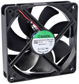 Sunon EEC0251B3-000U-A99 Axiális ventilátor 12 V/DC 127.39 m³/óra (H x Sz x Ma) 25 x 120 x 120 mm