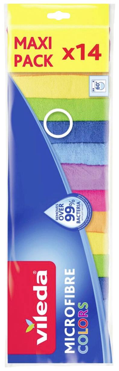 Mikroszálas törlőkendő csomag, Vileda Mikrofibre Colors Megapack, 14 db 173741