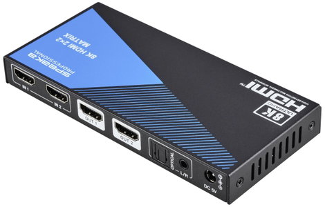 SpeaKa Professional SP-11571776 2+2 port HDMI mátrix switch Ultra HD-re alkalmas 7680 x 4320 pixel F 2. kép