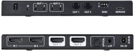 SpeaKa Professional SP-11571776 2+2 port HDMI mátrix switch Ultra HD-re alkalmas 7680 x 4320 pixel F 3. kép