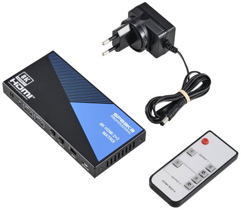 SpeaKa Professional SP-11571776 2+2 port HDMI mátrix switch Ultra HD-re alkalmas 7680 x 4320 pixel F 4. kép
