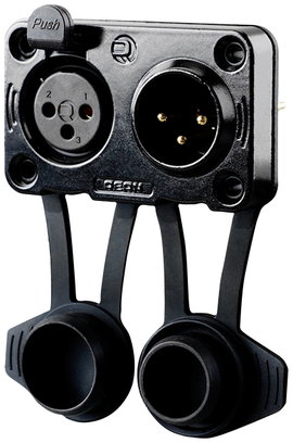 Rean AV RRX3MF-Z-012-1 XLR csatlakozó Dugó, beépíthető, Alj, beépíthető Pólusszám: 3 Fekete 1 db