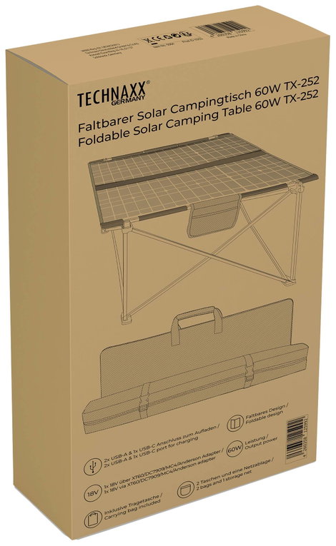 Technaxx Campingtisch TX-252 Kempingasztal Fekete, Ezüst 5084 Terhelhetőség (súly) (max.) 20 kg 7. kép