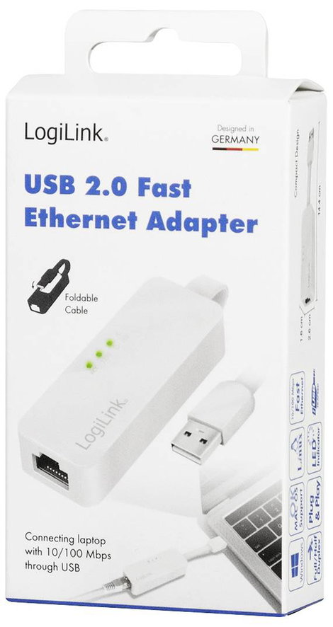 LogiLink UA0144B Hálózati adapter 100 MBit/s USB 2.0, RJ45 7. kép