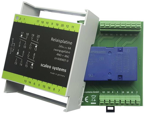 scaleo systems Biztonsági relé Póluscsere ellen védő diódával, LED-del, Házzal 1 db Typ 24V 4-fach 4
