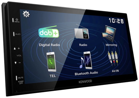 Kenwood DMX129DAB Dupla DIN moniceiver Bluetooth kihangosító, DAB + tuner, Hátrameneti kamera csatla 2. kép