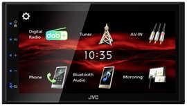 JVC KWM180DBT Dupla DIN moniceiver Bluetooth kihangosító, DAB + tuner, Hátrameneti kamera csatlakozó