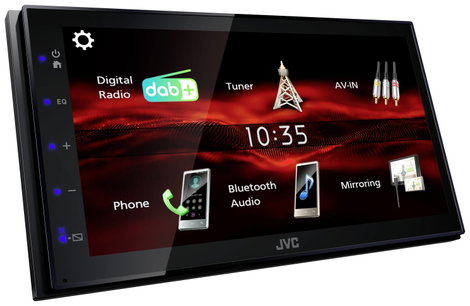 JVC KWM180DBT Dupla DIN moniceiver Bluetooth kihangosító, DAB + tuner, Hátrameneti kamera csatlakozó 2. kép