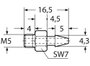 Kendrion 50704 #####Schlauchtülle 8 bar (max) Külső menet M5 1 db 2. bélyegkép