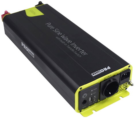 ProUser Inverter PSI1000TX 1000 W 12 V - 230 V/AC Távirányítóval, USV funkció, Hálózati előtét kapcs