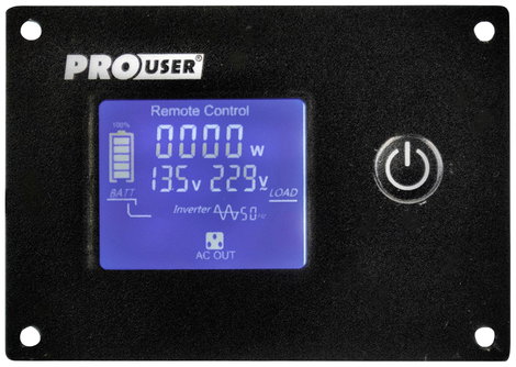 ProUser Inverter PSI1000TX 1000 W 12 V - 230 V/AC Távirányítóval, USV funkció, Hálózati előtét kapcs 4. kép