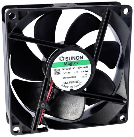Sunon MF92251V2-1000U-A99 Axiális ventilátor 12 V/DC 76.43 m³/óra (H x Sz x Ma) 25 x 92 x 92 mm