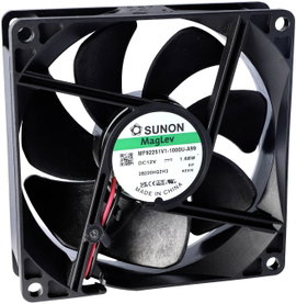 Sunon EE92251S2-1000U-999 Axiális ventilátor 12 V/DC 76.43 m³/óra (H x Sz x Ma) 25 x 92 x 92 mm