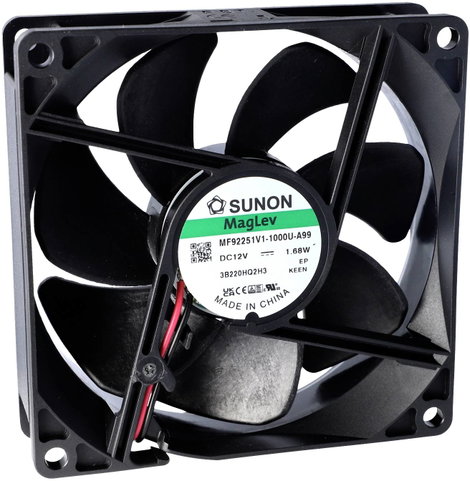 Sunon EE92251S2-1000U-999 Axiális ventilátor 12 V/DC 76.43 m³/óra (H x Sz x Ma) 25 x 92 x 92 mm