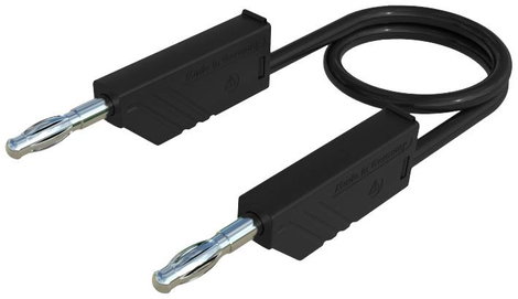 Mérőzsinór, mérővezeték 2db 4mm-es toldható banándugóval 2,5 mm² PVC, 1m fekete SKS Hirschmann CO ML