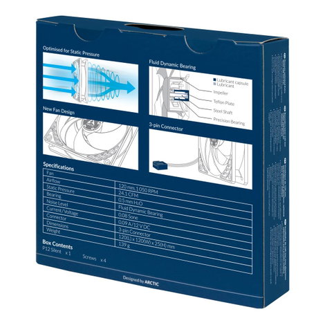 Arctic P12 Számítógépház ventilátor Fekete (Sz x Ma x Mé) 120 x 25 x 120 mm 7. kép