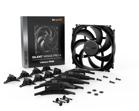 BeQuiet SILENT WINGS PRO 4 Számítógépház ventilátor Fekete (Sz x Ma x Mé) 140 x 25 x 140 mm 6. kép