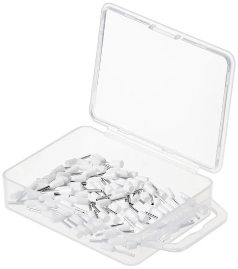 TRU COMPONENTS TC-11991852 Csatlakozó hüvely 0.5 mm² Részlegesen szigetelt Fehér 100 db