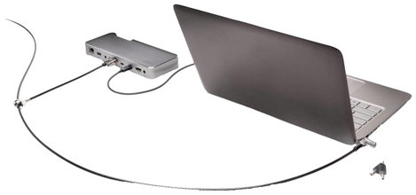 Kensington Laptop lakat Kulcsos zár Csatlakozó két notebook számára, Szuperős T-Bar zárófej a manipu 3. kép