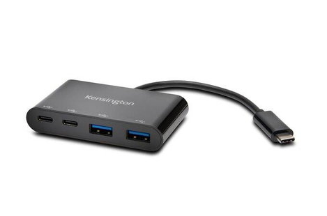Kensington CH1000 USB-C 4-Port Hub 2+2 port USB 3.0 hub Fekete