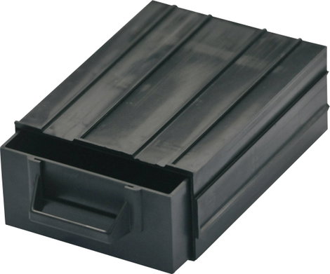 ESD alkatrésztároló doboz, egymásba csúsztatható alkatrésztároló 120 x 87 x 40 mm fekete BJZ C-188 1