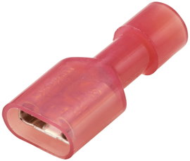 TRU COMPONENTS TC-11599308 Csúszósarus hüvely Dugasz szélesség: 6.3 mm Dugaszolási vastagság: 0.8 mm
