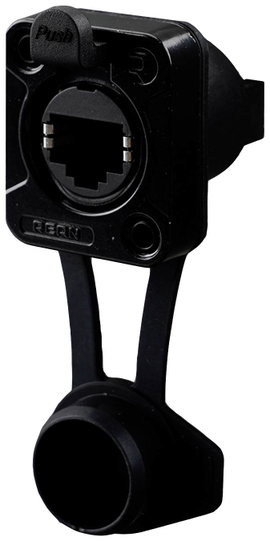 Rean AV RJ45 átvezető, kürt típusú, IP65 légmentes RRE8F-Z-012-1 Alj, beépíthető Fekete 1 db