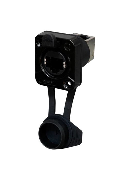 Rean AV RJ45 átvezetés, 90° FEL, IP65 légmentes RRE8F-Z-011-1 Alj, beépíthető Fekete 1 db