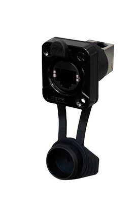 Rean AV RJ45 átvezetés, 90° FEL, IP65 légmentes, BULK RRE8F-Z-011-0 Alj, beépíthető Fekete 100 db