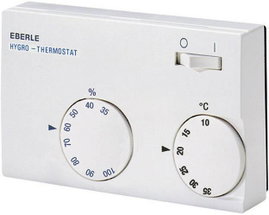 Szobatermosztát, hőmérséklet és páratartalom szabályozóval, 10 - 35 ° C, Eberle HYG-E 7001 119 7901 
