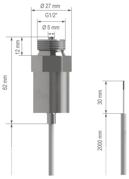 B + B Thermo-Technik Nyomástávadó 1 db 0550 1182-001 2. kép