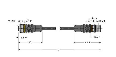Turck 6630918 Érzékelő-/működtető összekötő, konfekcionált 1 m Pólusszám: 4 10 db 3. kép