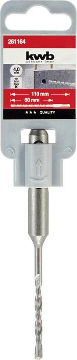 kwb 261164 40CR acél Kalapácsfúró 1 db 4 mm Teljes hossz 110 mm SDS-Plus 1 db 2. kép