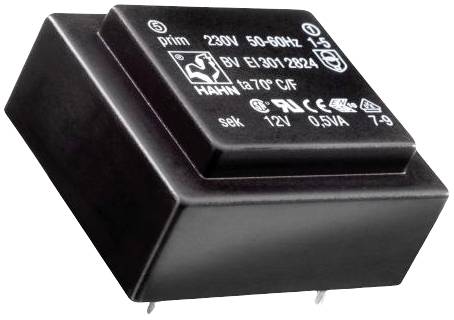 Hahn BV EI 301 2824 Nyomtatott áramköri transzformátor 1 x 230 V 1 x 12 V 0.5 VA