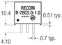 DC/DC átalakító, kimeneti feszültség: 5 V/DC, kimeneti áram: 1 A, SIP 3 kivitel, Recom International 2. bélyegkép