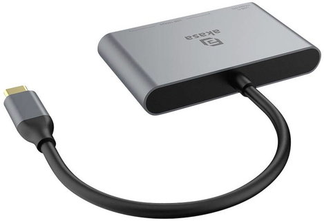 Akasa USB Type-C 4-In-1 Hub 4 port USB-C® (USB 3.1) Multiport hub USB-C dugóval, Gyorstöltő csatlako 3. kép