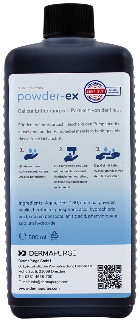 DERMAPURGE powder-ex 500 ml 121411 Kéztisztító gél 500 ml 2. kép