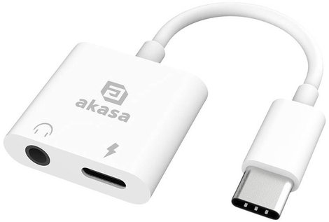 Akasa USB-C®, Audio Átalakító [1x USB-C® - 1x Fejhallgató (3,5 mm-es jack), USB-C® alj (Power Delive