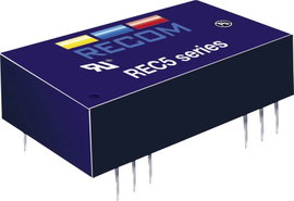 5 W-os DC/DC átalakító, be: 18 - 36 V/DC, ki: 12 V/DC, 556 mA, 5 W, Recom International REC5-2412SRW