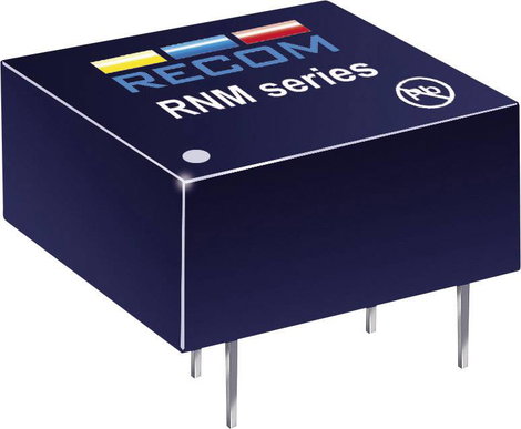 1 W-os DC/DC átalakító, be: 5 V/DC, ki: 5 V/DC, 200 mA, 1 W, Recom International RNM-0505S