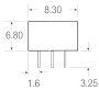 1 W-os DC/DC átalakító, be: 5 V/DC, ki: 5 V/DC, 200 mA, 1 W, Recom International RNM-0505S 2. bélyegkép