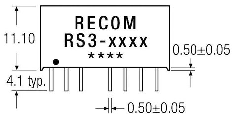 3 W-os DC/DC átalakító, be: 18 - 36 V/DC, ki: 5 V/DC, 600 mA, 3 W, Recom International RS3-2405S 2. kép