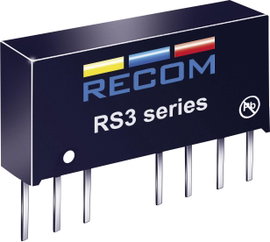 3 W-os DC/DC átalakító, be: 18 - 36 V/DC, ki: 12 V/DC, 250 mA, 3 W, Recom International RS3-2412S
