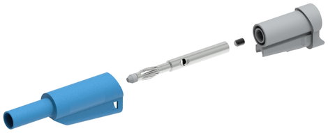 Electro PJP 1076-CD1-Bl Labor csatlakozódugó Dugó, egyenes Tű átmérő: 4 mm Kék 1 db 2. kép