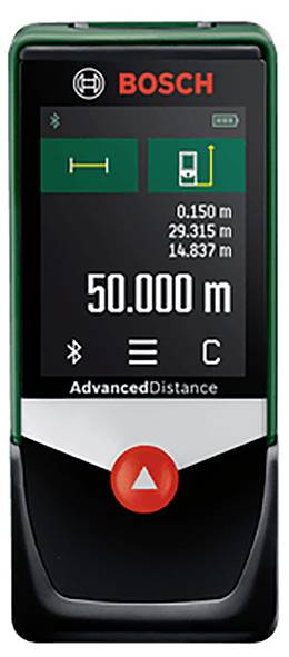 Bosch Home and Garden AdvancedDistance 50C Lézeres távolságmérő Bluetooth-os, Érintőkijelző Mérési t 2. kép