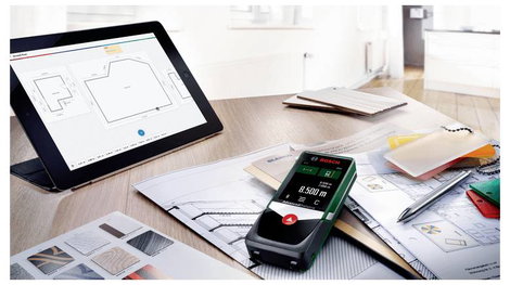 Bosch Home and Garden AdvancedDistance 50C Lézeres távolságmérő Bluetooth-os, Érintőkijelző Mérési t 3. kép