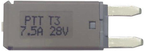 PARTS PTT Circuit Breaker Mini, type 3. Manual Reset, 7,5A C001-102-0062 Standard autós laposbiztosí