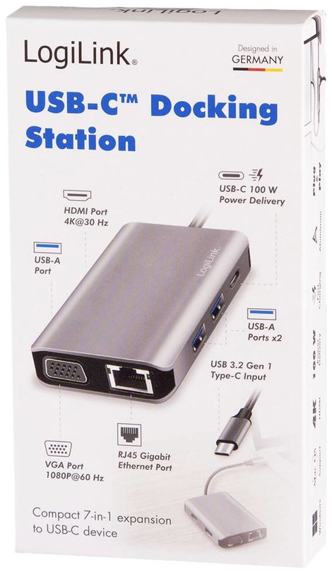 LogiLink Notebook dokkoló állomás UA0410 Alkalmas (márka): univerzálny USB-C® tápellátás 3. kép